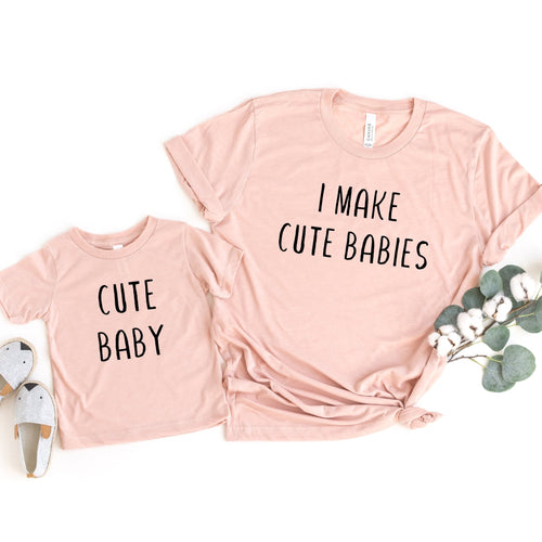 I Make Cute Babies® & Cute Baby Matching Set (Peach) - olivetreebysophie