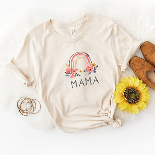 Mama Shirt with Rainbow Watercolor